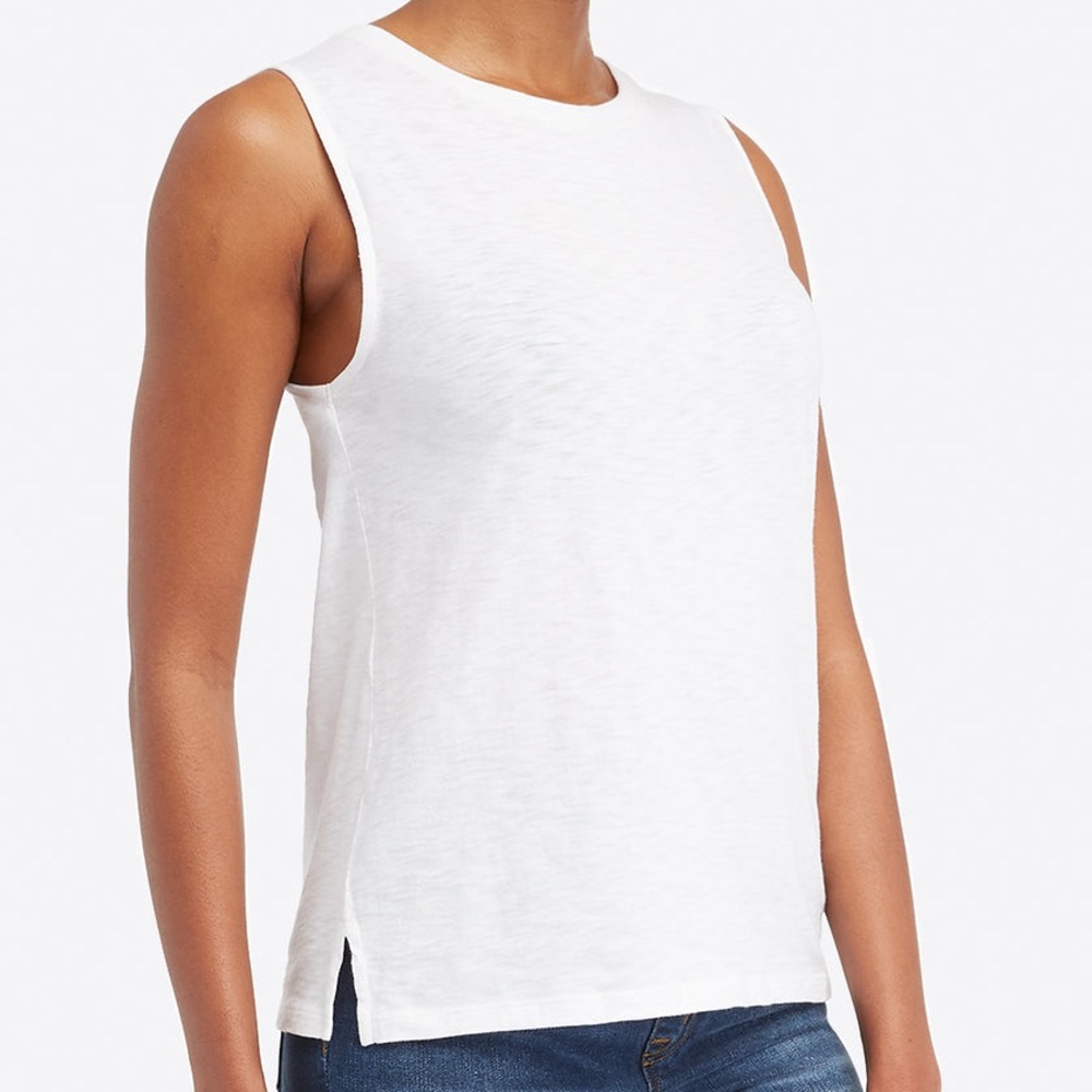 Spanx women’s Pima Cotton Muscle Tee White available in M and XL